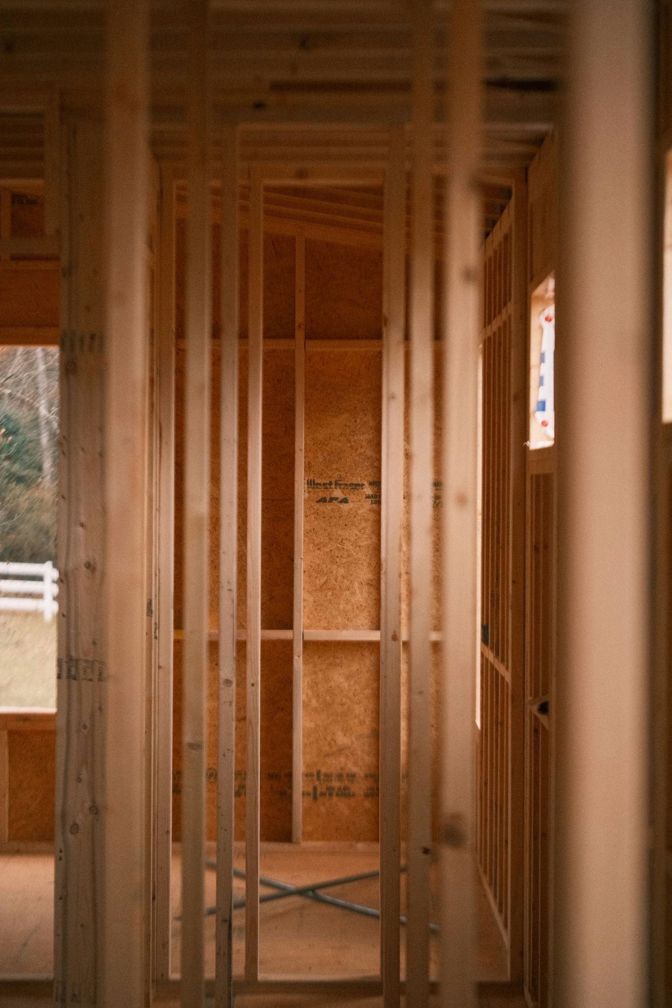 Wall framing in progress